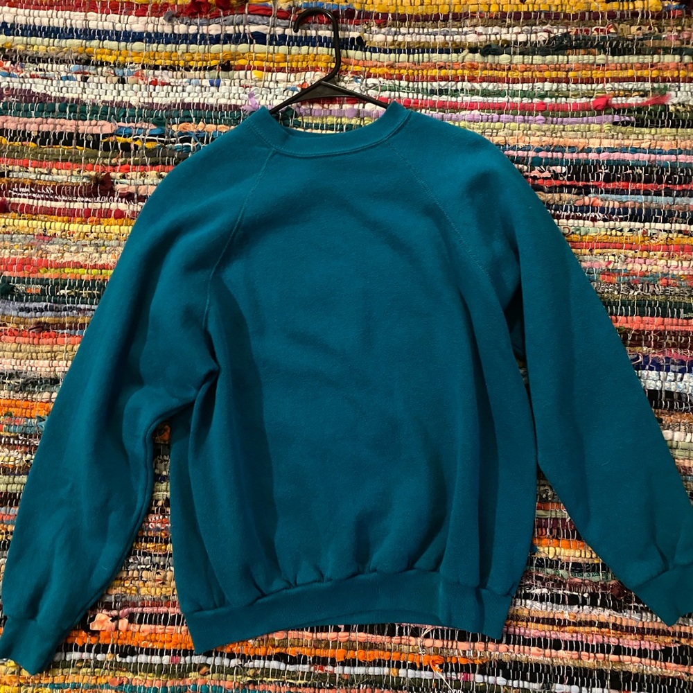 teal crewneck